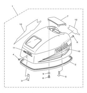 Капот мотора в сборе YAMAHA 9.9F   63V-42610-12-4D ― 1998-2024  NEXT