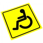 Знак наружный на стекло "Инвалид" 150x150мм AZN-09 Airline