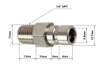 Адаптер в топливный в бак Suzuki / Tohatsu (адаптер;металл;OD:13mm), (совместим с C14535)    C14527
